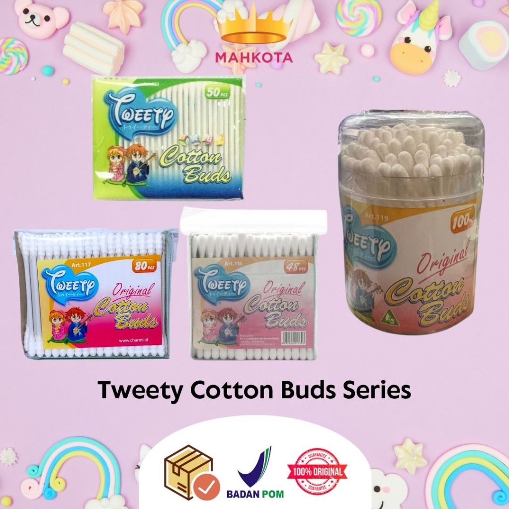 **Mahkotacosmetik**Tweety Cotton Buds Series