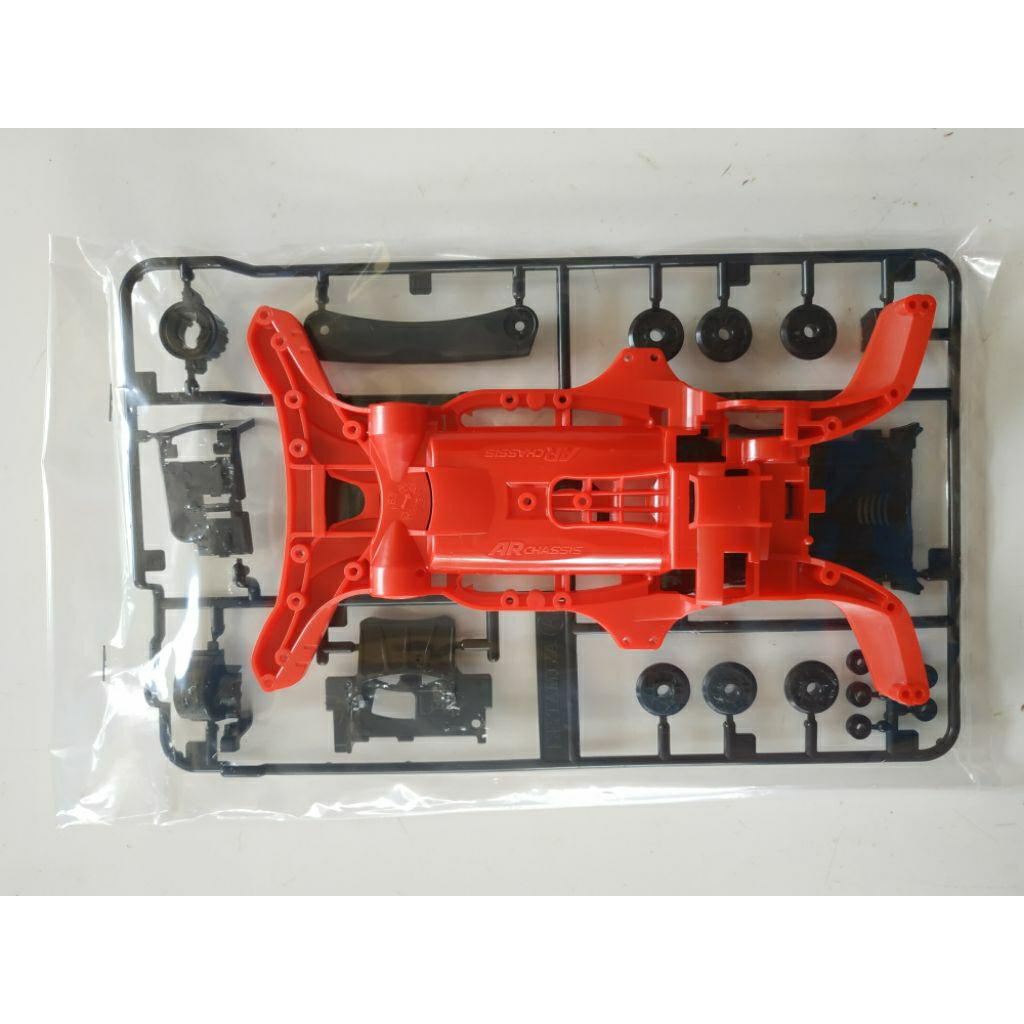 Chassis Tamiya AR Merah PC ABS Reinforced - AR Sasis Red dan Gearbox Hitam - 18701 - Original