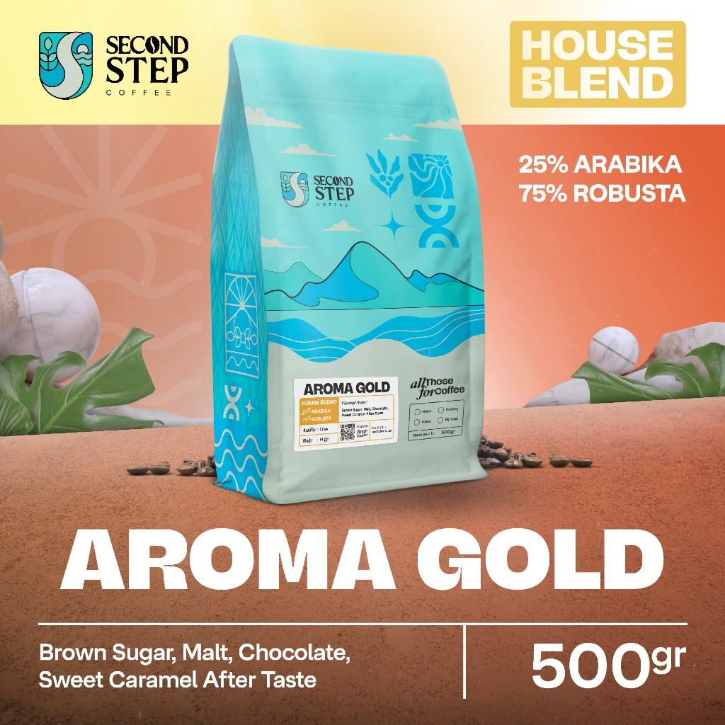 

Kopi Aroma Gold Espresso Blend Coffee Beans 500gr Coffe Roast Biji Bubuk