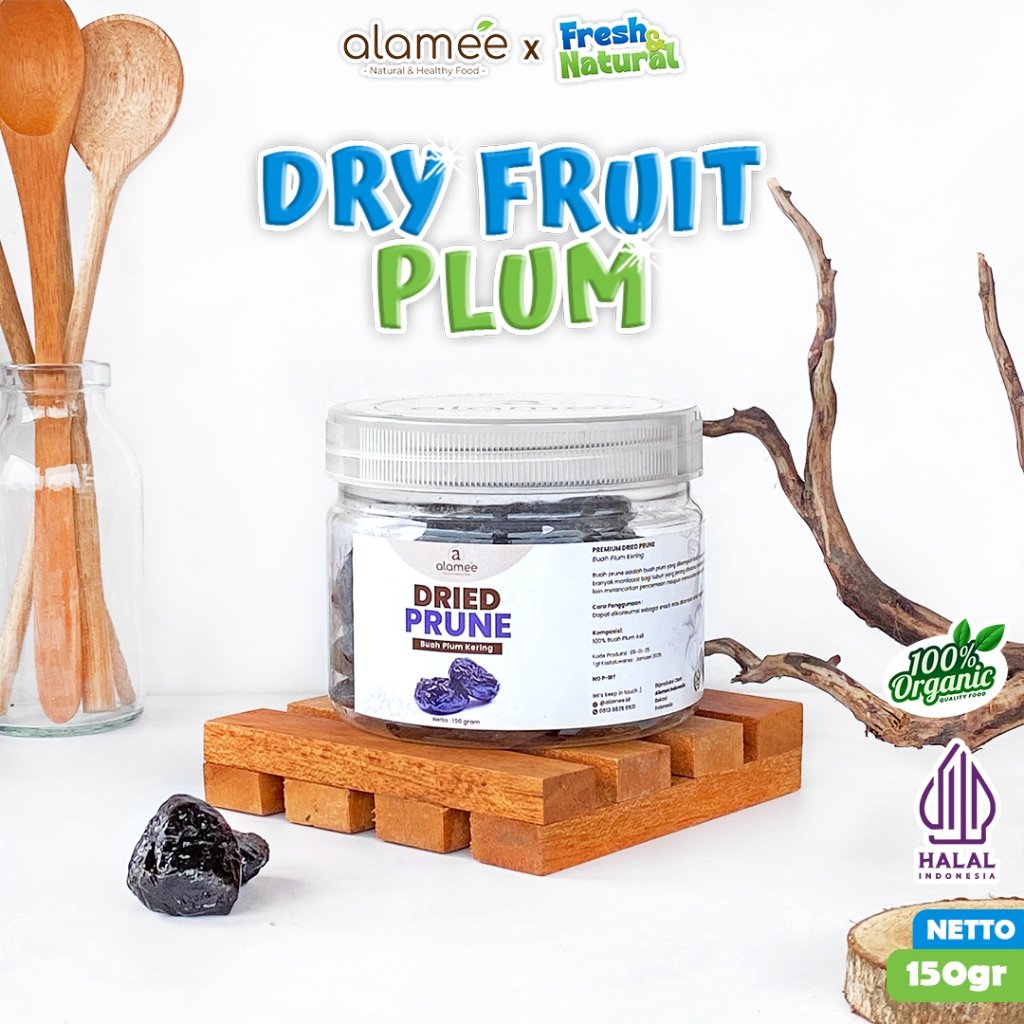 

ALAMEE Dried Prune Cemilan Buah Kering Sehat Buah Plum Kering Rendah Kalori Tanpa Biji PREMIUM 150gr fresh and natural