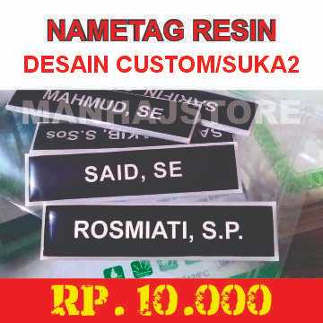 

nametag atau papan nama grosir pake peniti