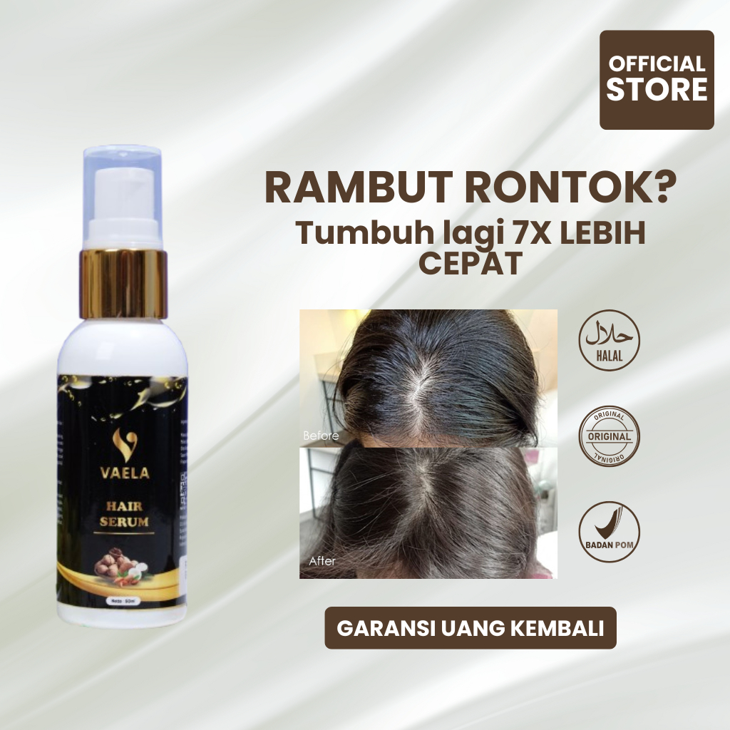 Vaela Hair Serum - Menumbuhkan Menebalkan Melebatkan Rambut Tipis Pitak Rusak dan Rontok [BPOM]