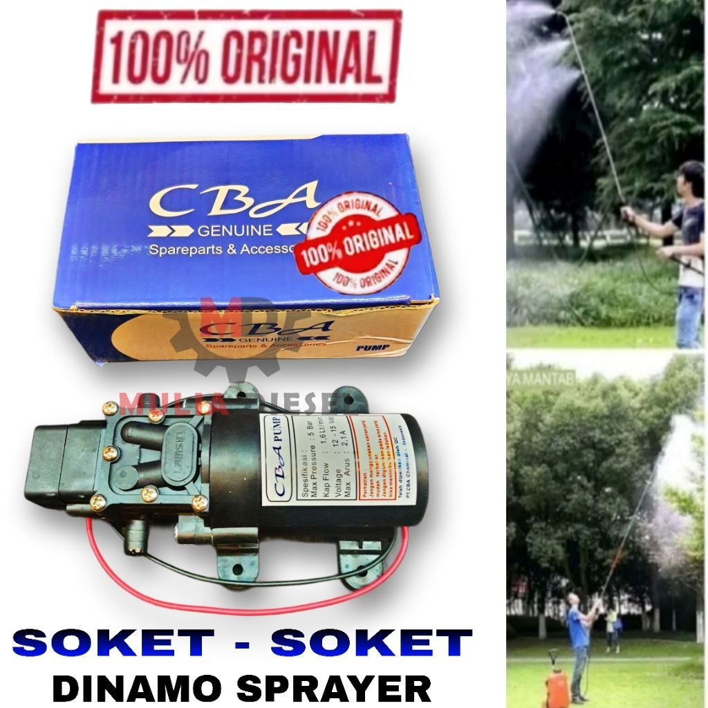 Pompa Dinamo Pump Sprayer Aki CBA Elektrik DC 12 V 2.5 - 3.5 A ( Soket - Drat ) ( Soket - Soket )