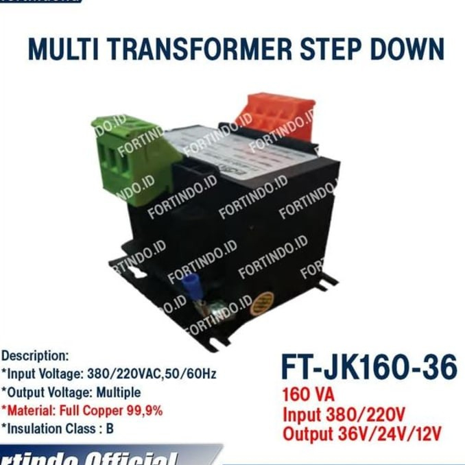 Multi Trafo Transformer Step Up Down FT-JK160-36 160VA MERK FORT