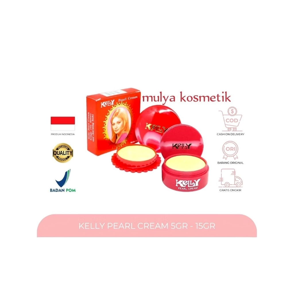 KELLY pearl cream 5gr | 15gr | krim wajah siang malam