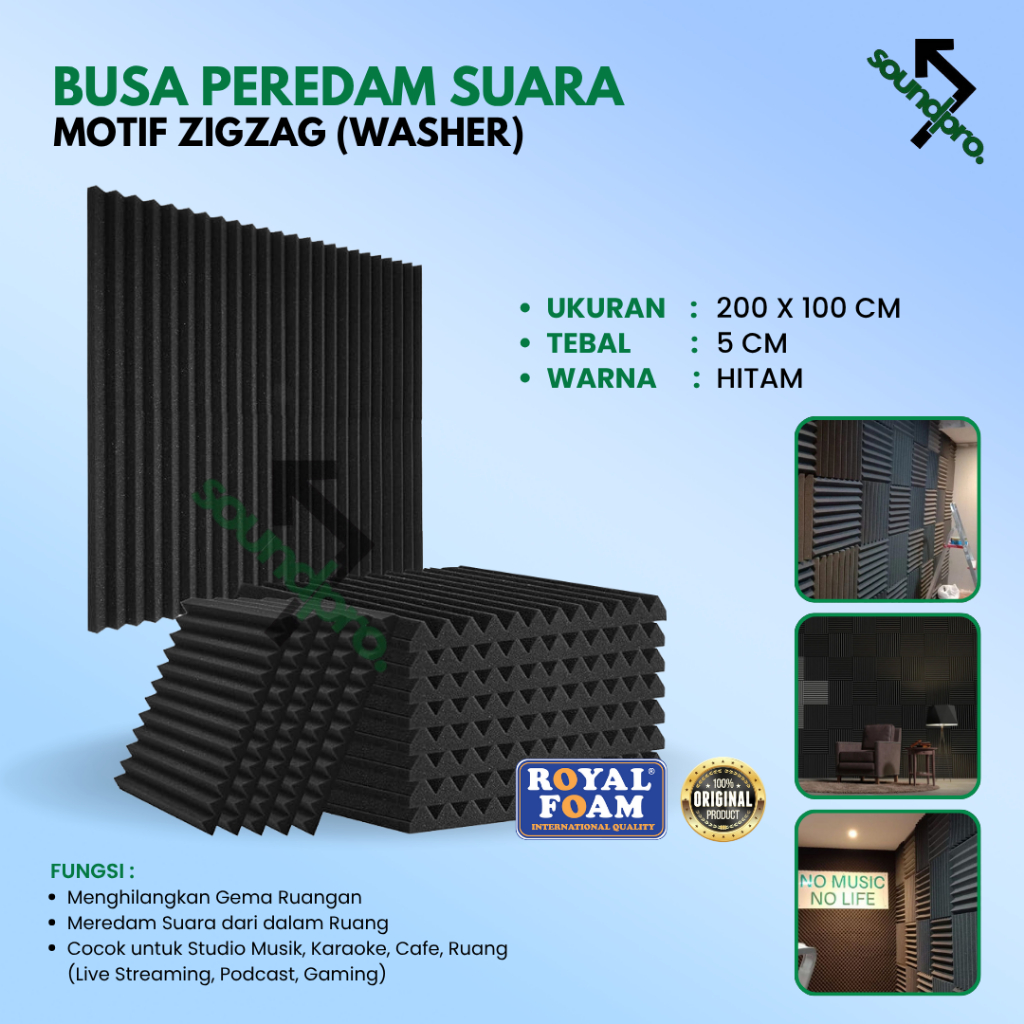 BUSA PEREDAM SUARA MODEL ZIGZAG 200x100x5 cm / BUSA PEREDAM SUARA RUANGAN KAMAR