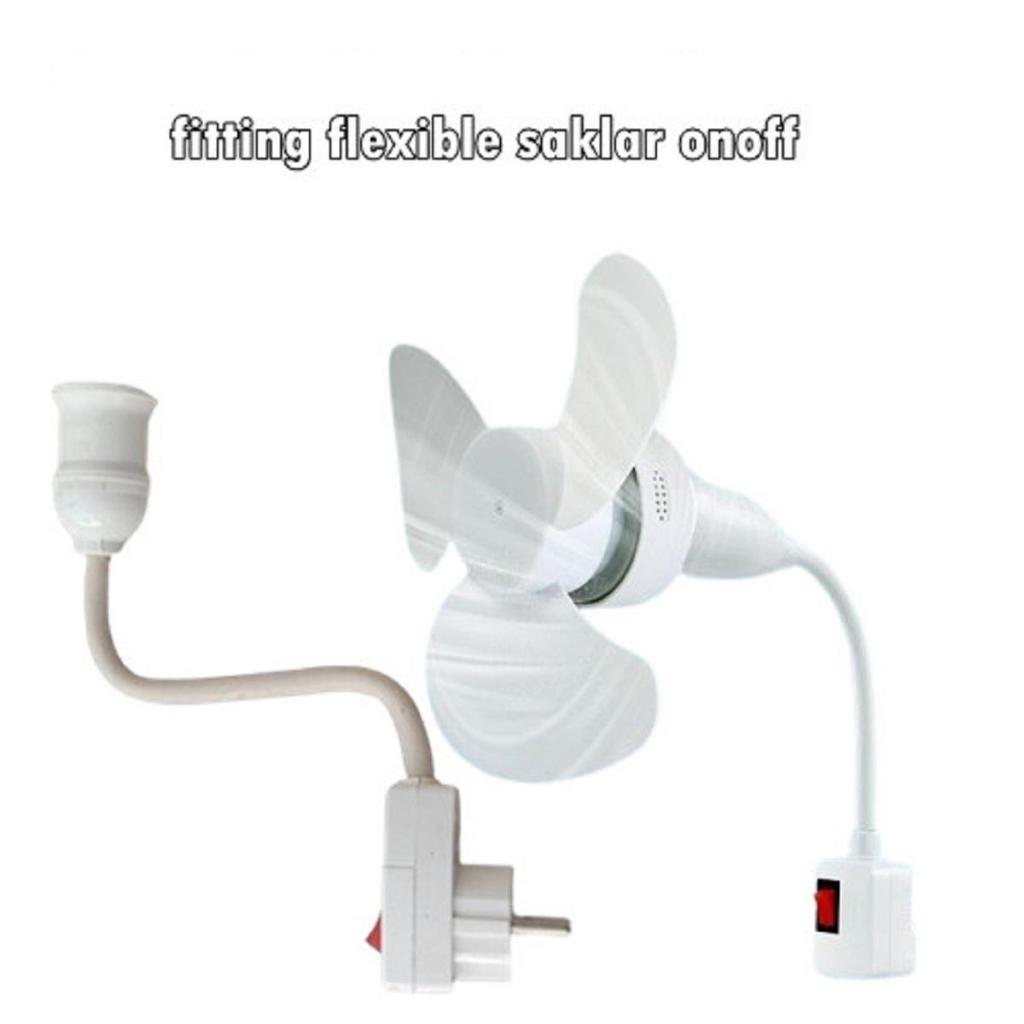 Fitting Lampu Fleksibel E27 Colokan Dinding dengan Tombol On-Off