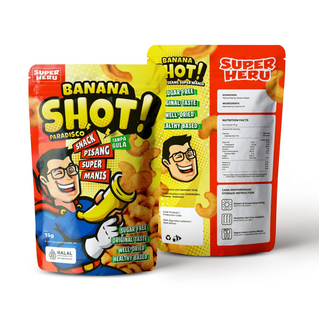 

Superheru Keripik Pisang Manis Gluten Free Banana Shot Paradisco | rambak pisang | banana crunch 75 gram