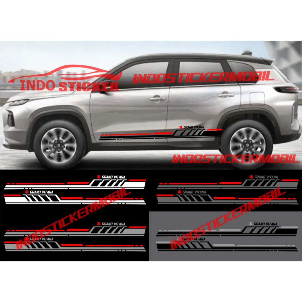 Cutting sticker mobil grand vitara stiker list stripe body samping mobil suzuki geand vitara sticker