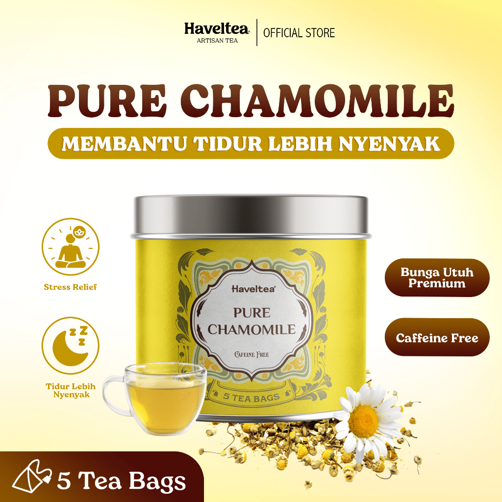 

PURE CHAMOMILE | Mini Tin | Haveltea | Floral Tea | Sleep Anxiety Aid