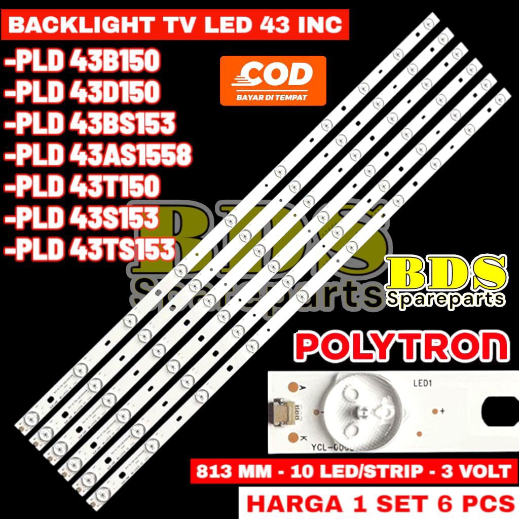 BACKLIGHT TV LED POLYTRON 43 INC PLD43B150 PLD43D150 43T150 43BS153 43TS153