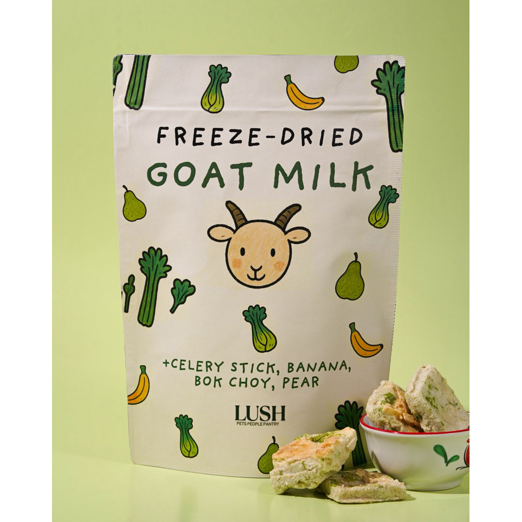 

Freeze Dried Goat Milk + Celery Stick, Banana, Bok Choy, Pear