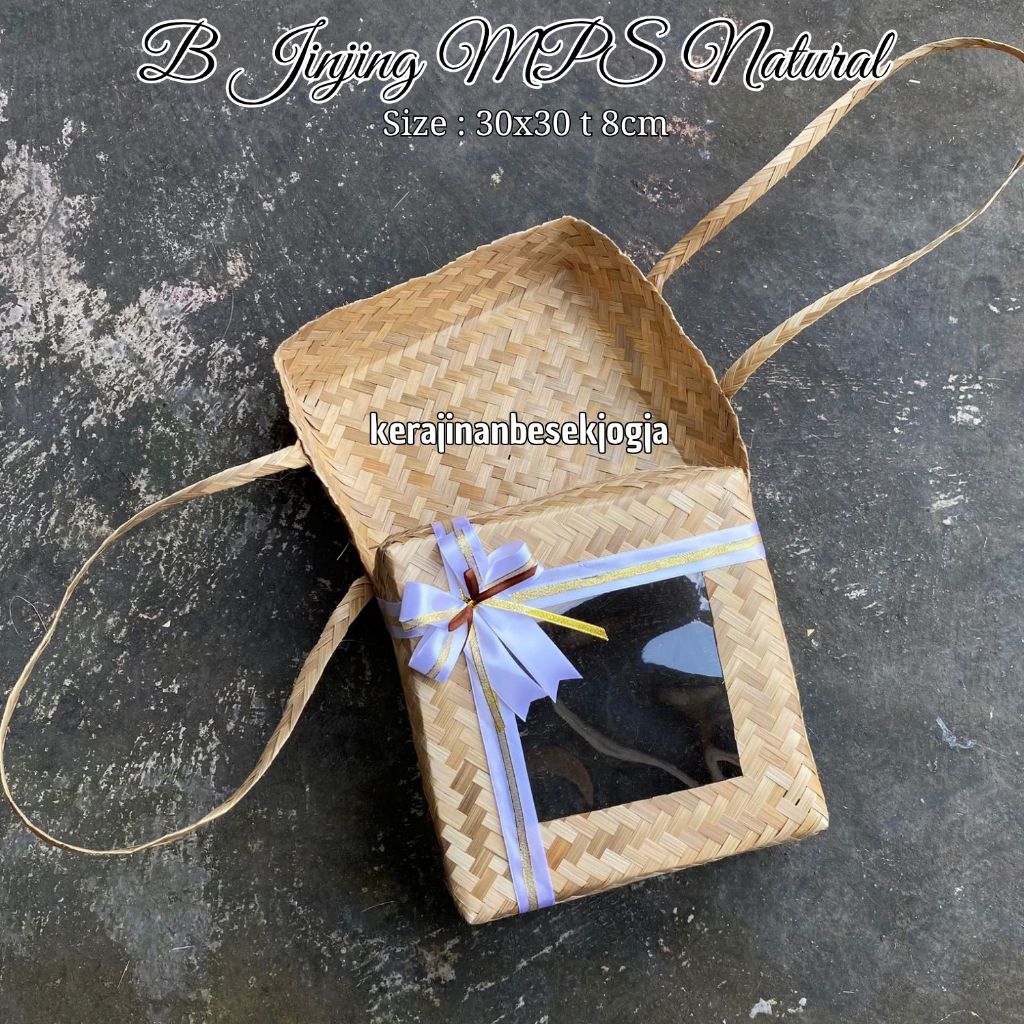 

BESEK JINJING 30CM NATURAL MIKA PITA | hampers parsel packaging hantaran seserahan lamaran goodiebag