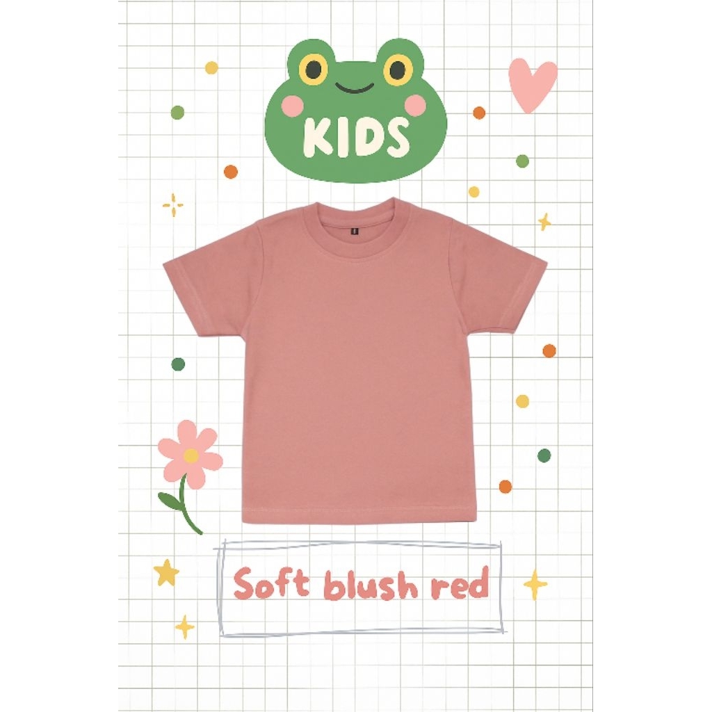 kaos polos anak lengan pendek premium 24s soft blush red