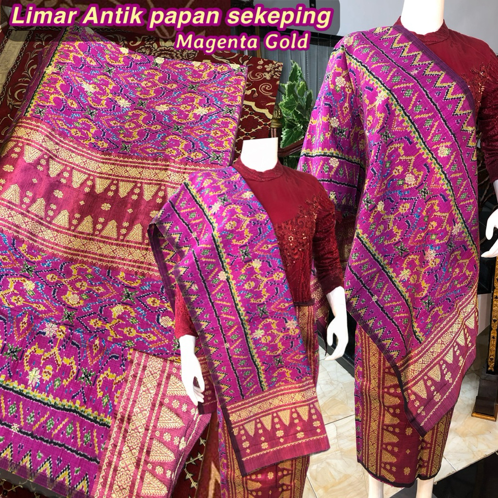 Songket Limar Antik Papan Sekeping pink fanta/ songket tenun asli palembang /ilham songket palembang