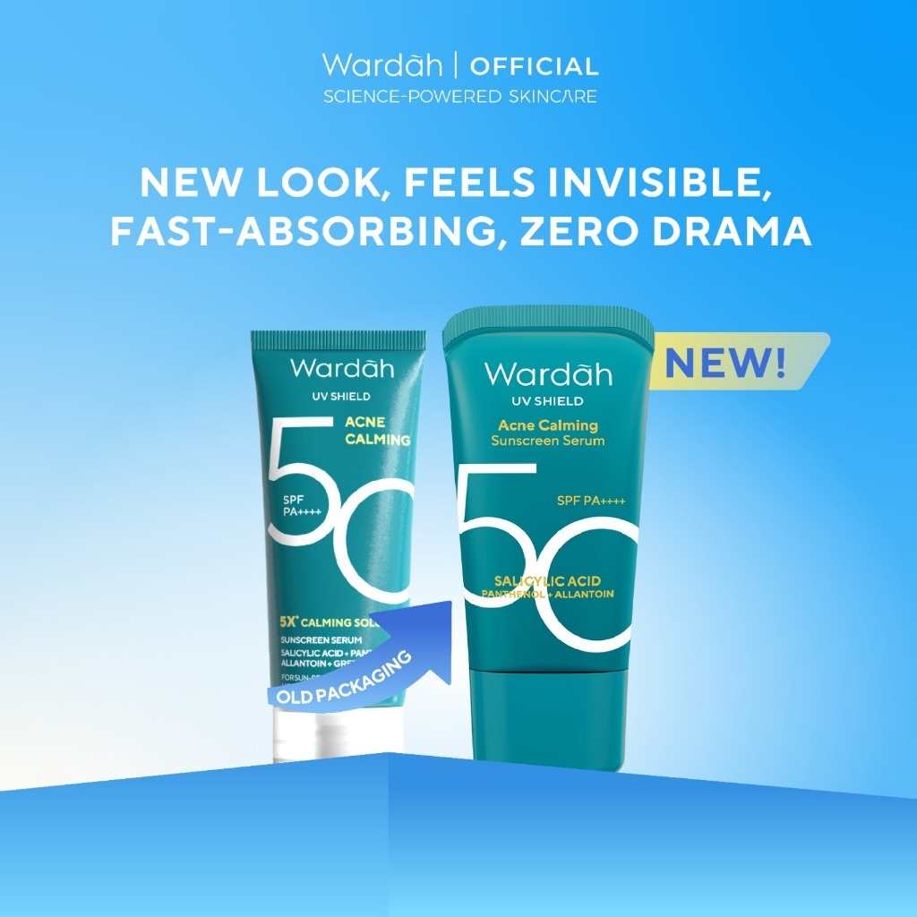Wardah Uv Shield Acne Calming Sunscreen Serum Spf 50 PA++++ | 35 PA++++ - 25 ml | 35 ml | 40 ml