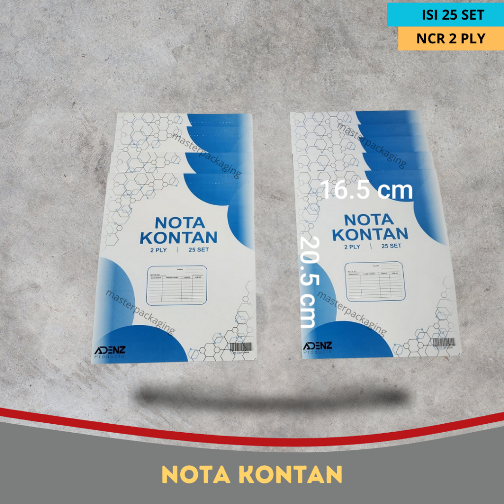 

BUKU NOTA KONTAN 2 PLY 16.5 x 20.5 NCR TERMURAH 1 BUKU ISI 25 SET