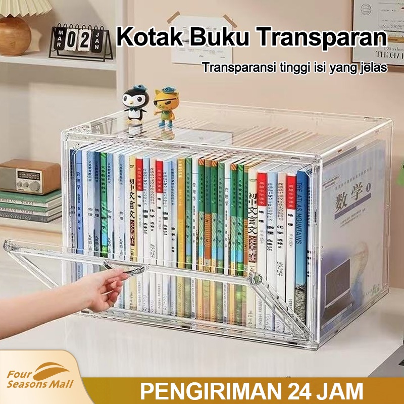 Billyeoni [Four Seasons Mall]Book Storage Transparent Acrylic Box Desktop Bookshelf Book Storage
