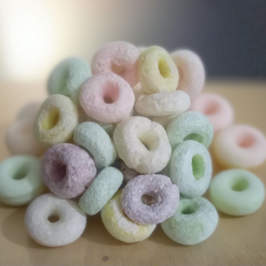 

Kue donat kering mini warna-warni