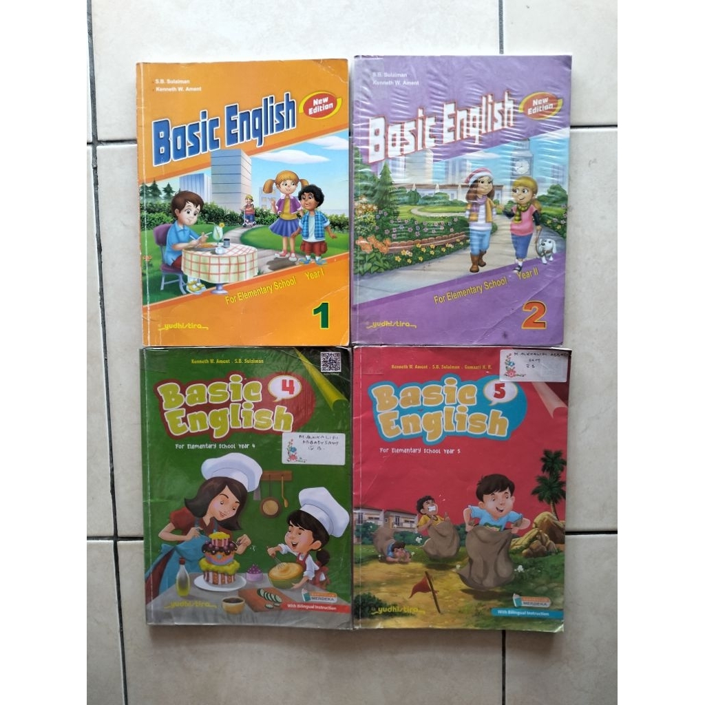 Buku Bekas Basic English Bahasa Inggris Kelas 1, 2, 4, 5 SD/MI Yudhistira Kurikulum Merdeka