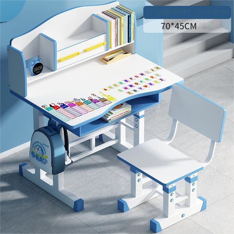 Meja Belajar Anak Set Kursi Meja Sekolah Meja Les Serbaguna Johan Study Desk Meja Aesthetic Lemari B