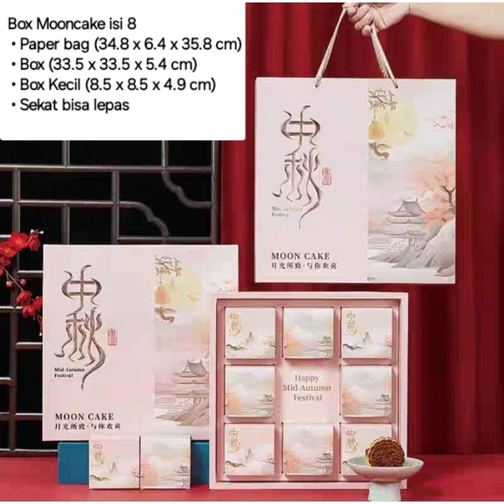 

Kotak Mooncake isi 8 | Box Mooncake 125gr | Kotak Kue Bulan 50gr-125gr | Hamper Mooncake