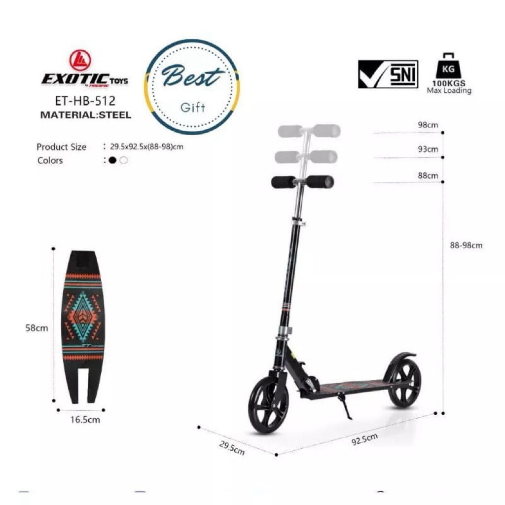 skuter otoped exptic hitam roda 2