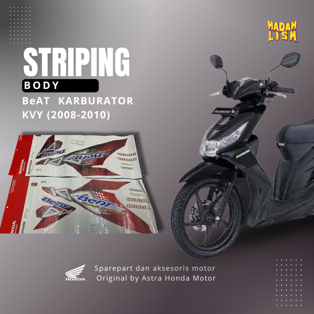 STRIPE BODY L.R SET - SATU SET STRIPING COVER BODY DEPAN DAN BELAKANG KIRI DANA KANAN HONDA BEAT KAR