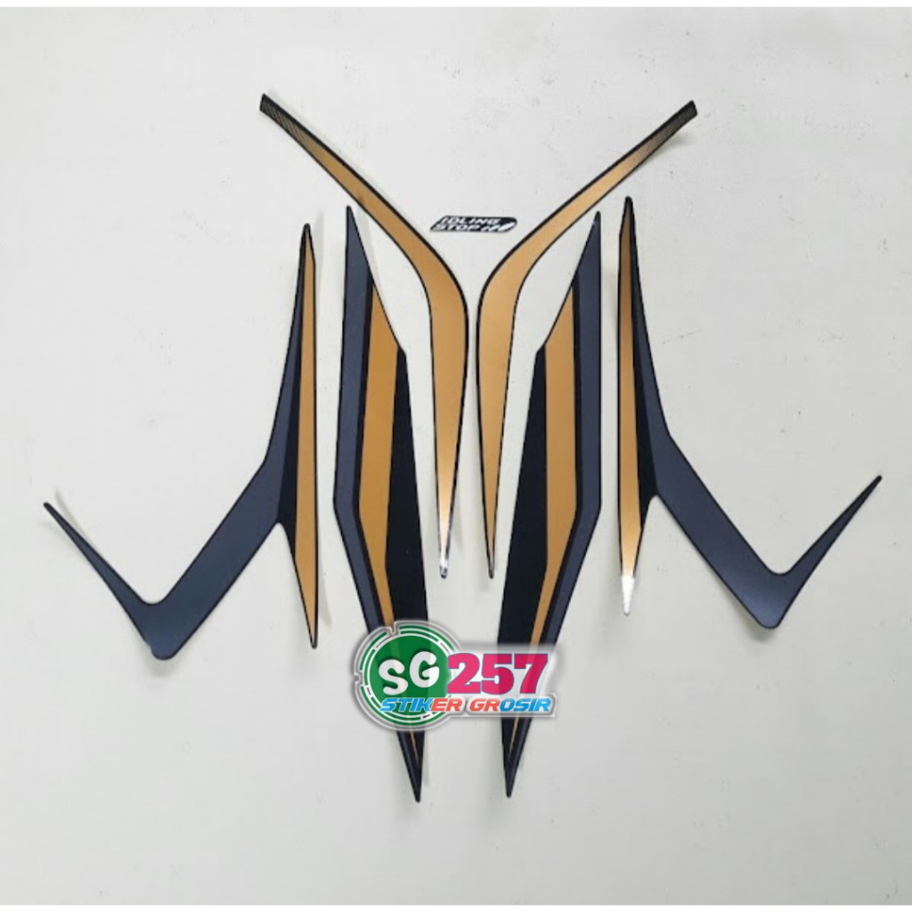 STIKER STRIPING LIST LES BODY MOTOR VARIO 125 2022 HITAM GOLD / STICKER VARIO 125 NEW