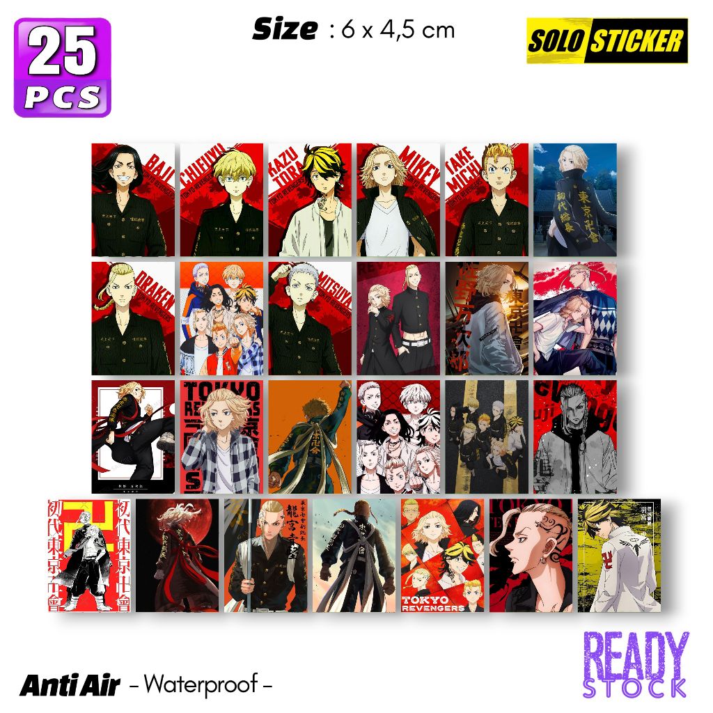 

Stiker Anime Tokyo Revengers Paper Hologram Waterproof Sticker Dekorasi Koper Laptop Casing Tumbler