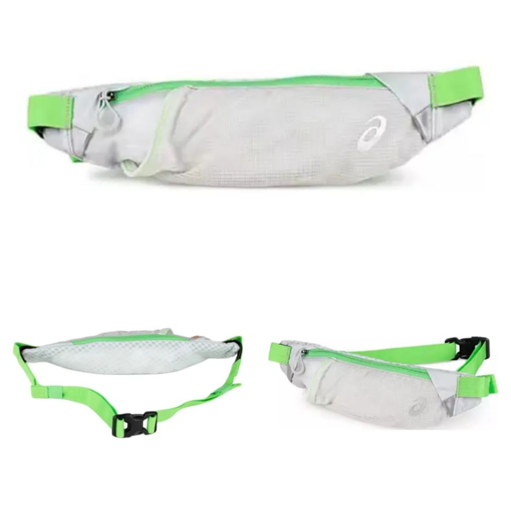 Tas Asics Pouch M Belt Grey Green Original - TAS HP RUNNING BELT PINGGANG ZIPPER