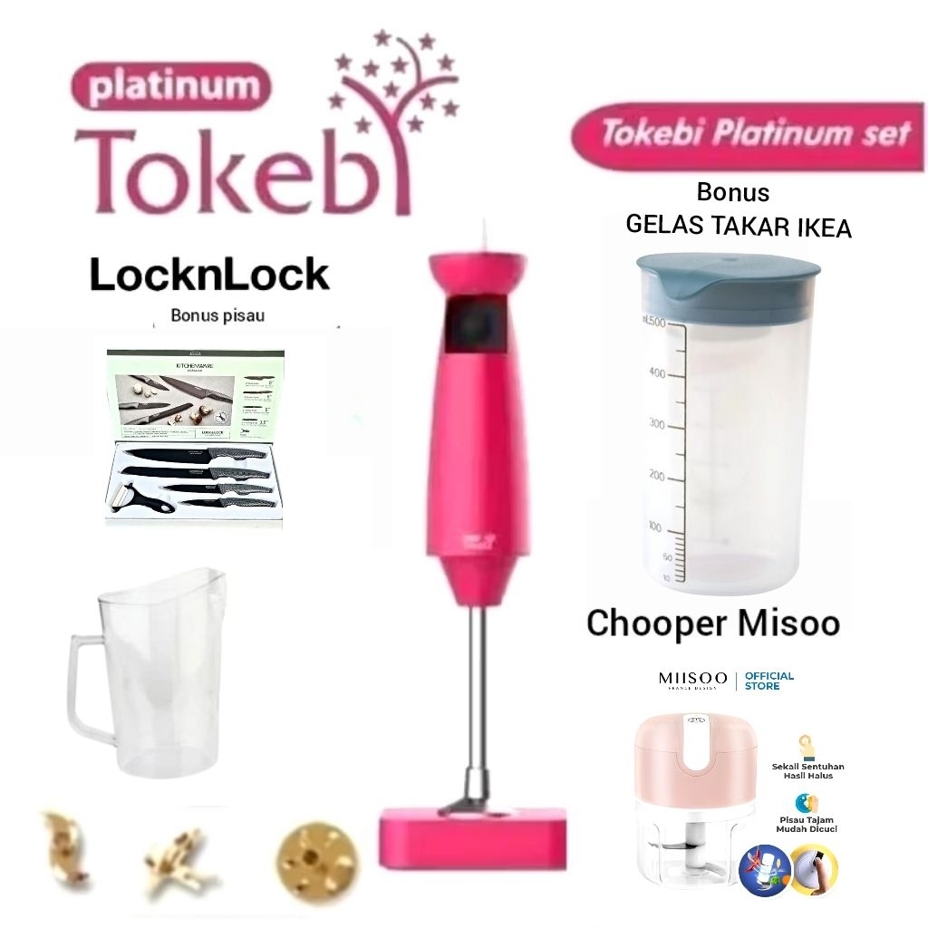 TOKEBI PLATINUM GRATIS ONGKIR GRAB/GOJEk BLENDER ORIGINAL LIMITED  PINK