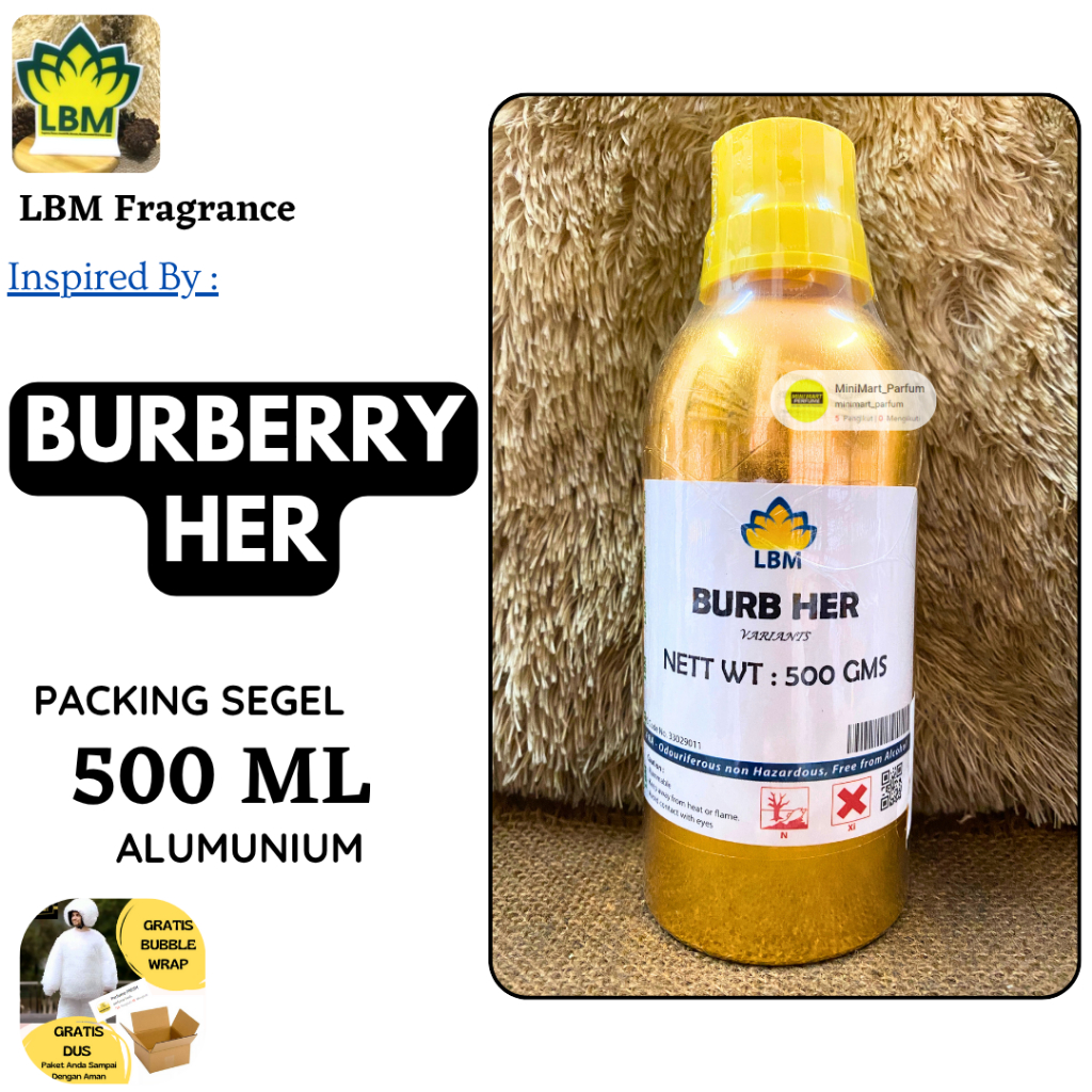 Bibit Parfum LBM - B HER Berkualitas 500 ML SEGEL Alumunium LBM Fragrance - Biang Parfum Murni Segel