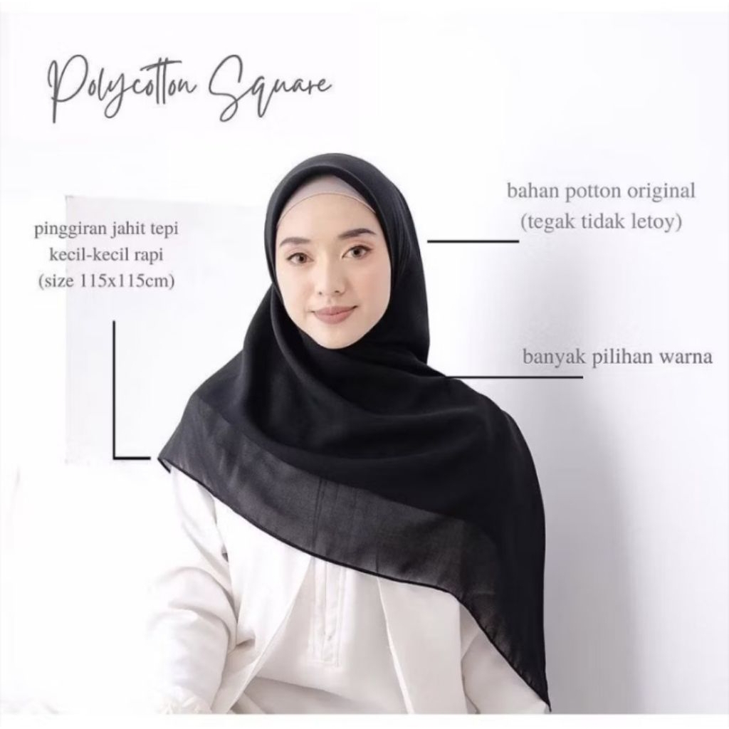 Hijab Bella Square Jilbab Segi empat Kerudung anti letoy