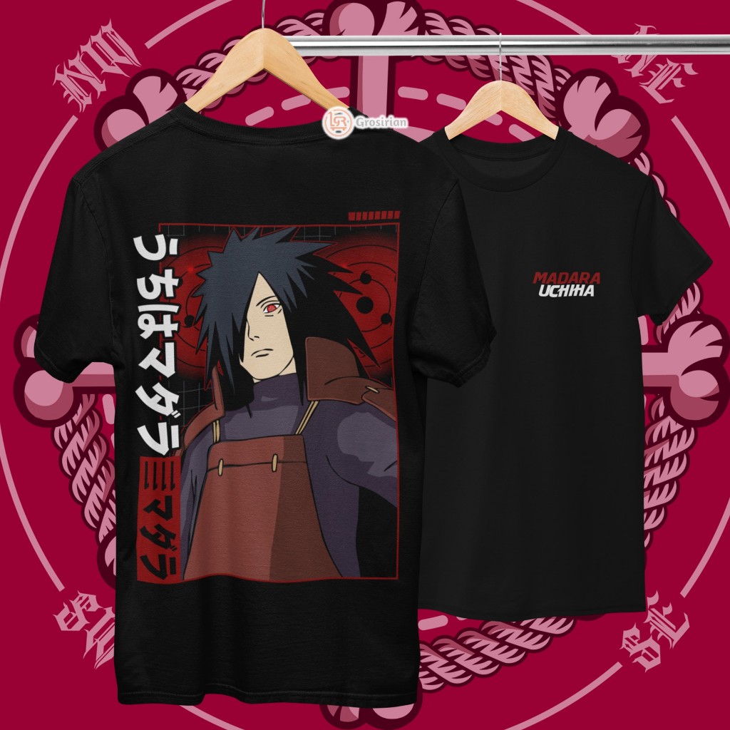 KAOS MADARA UCHIHA - KAOS BAJU UCHIHA MADARA ANIME NARUTO, KAOS SABLON, SABLON DTF