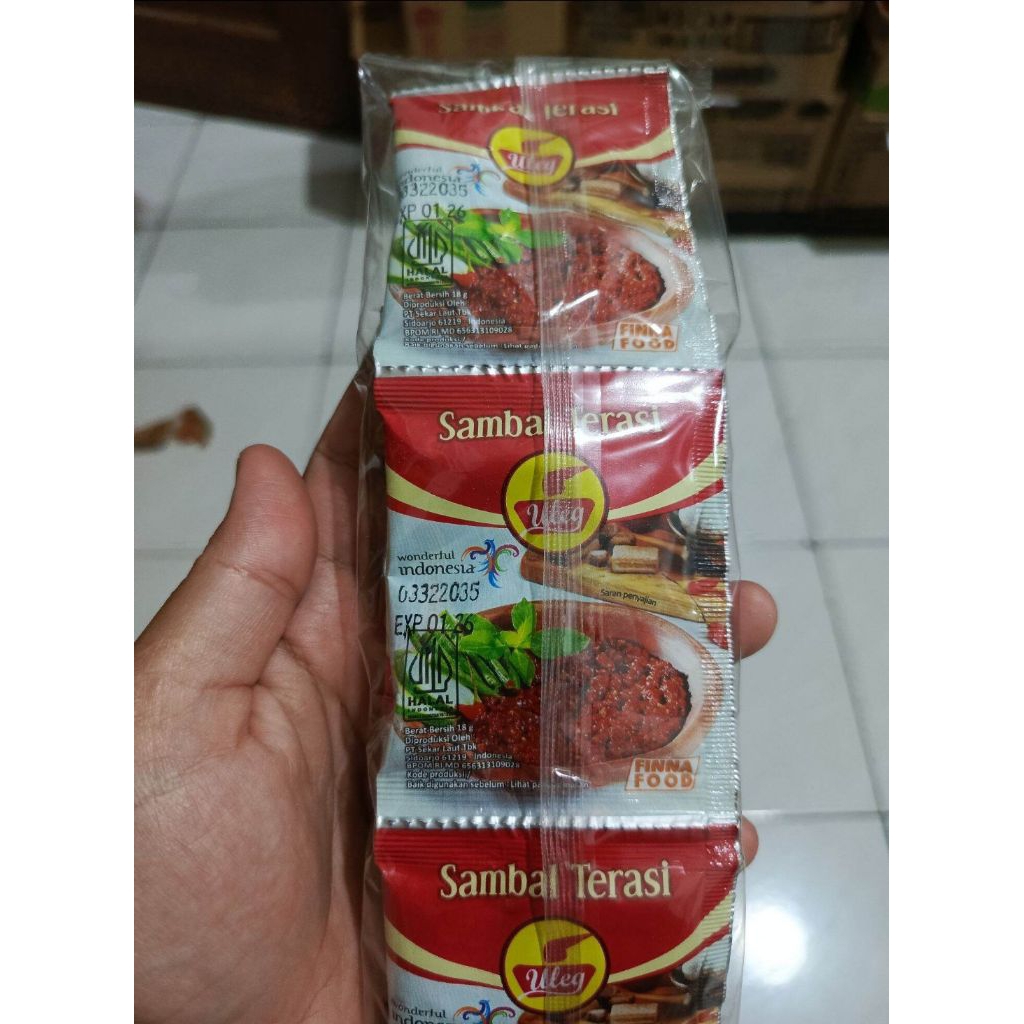 

FINNA Sambal Terasi Uleg Isi 10 Saset (10 Saset x 20gr)