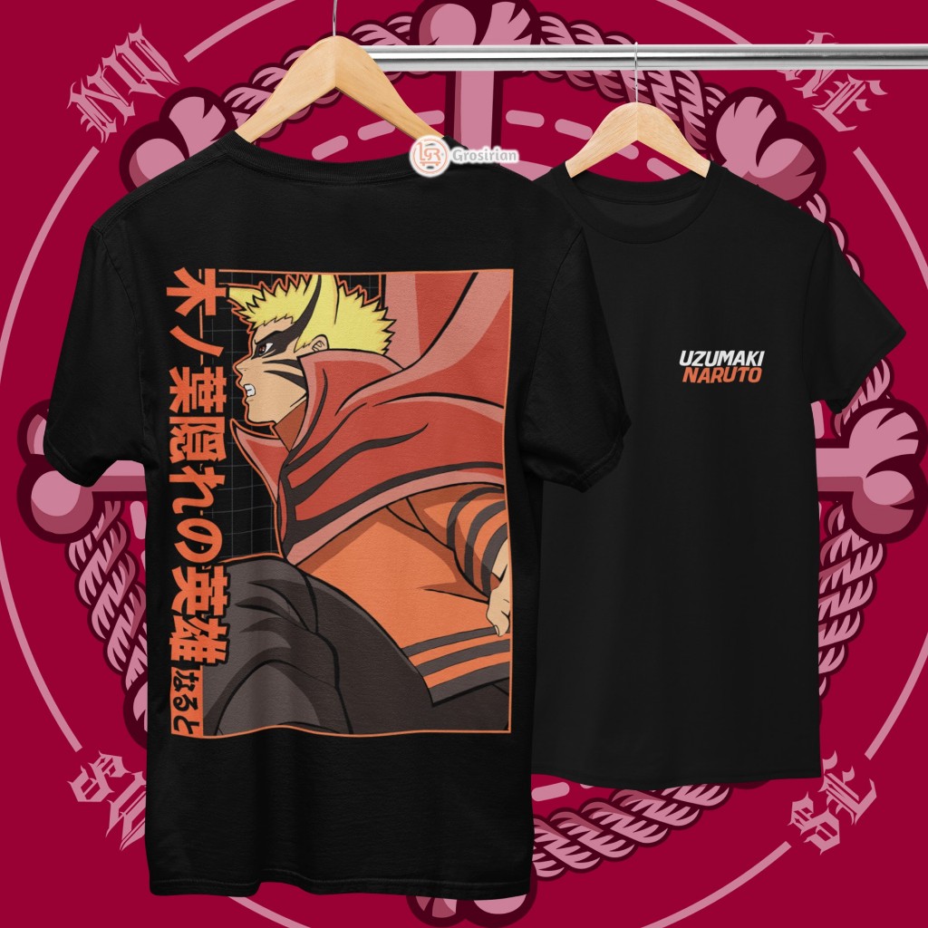 KAOS BARYON MODE UZUMAKI NARUTO - KAOS BAJU MODE BARYON ANIME NARUTO , KAOS SABLON, SABLON DTF