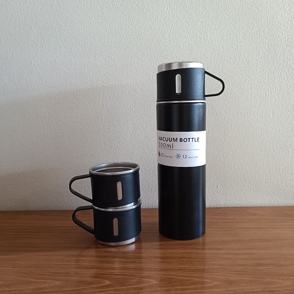 VACUUM BOTTLE FLASK SET | BOTOL TERMOS SERBAGUNA LENGKAP DENGAN CANGKIR