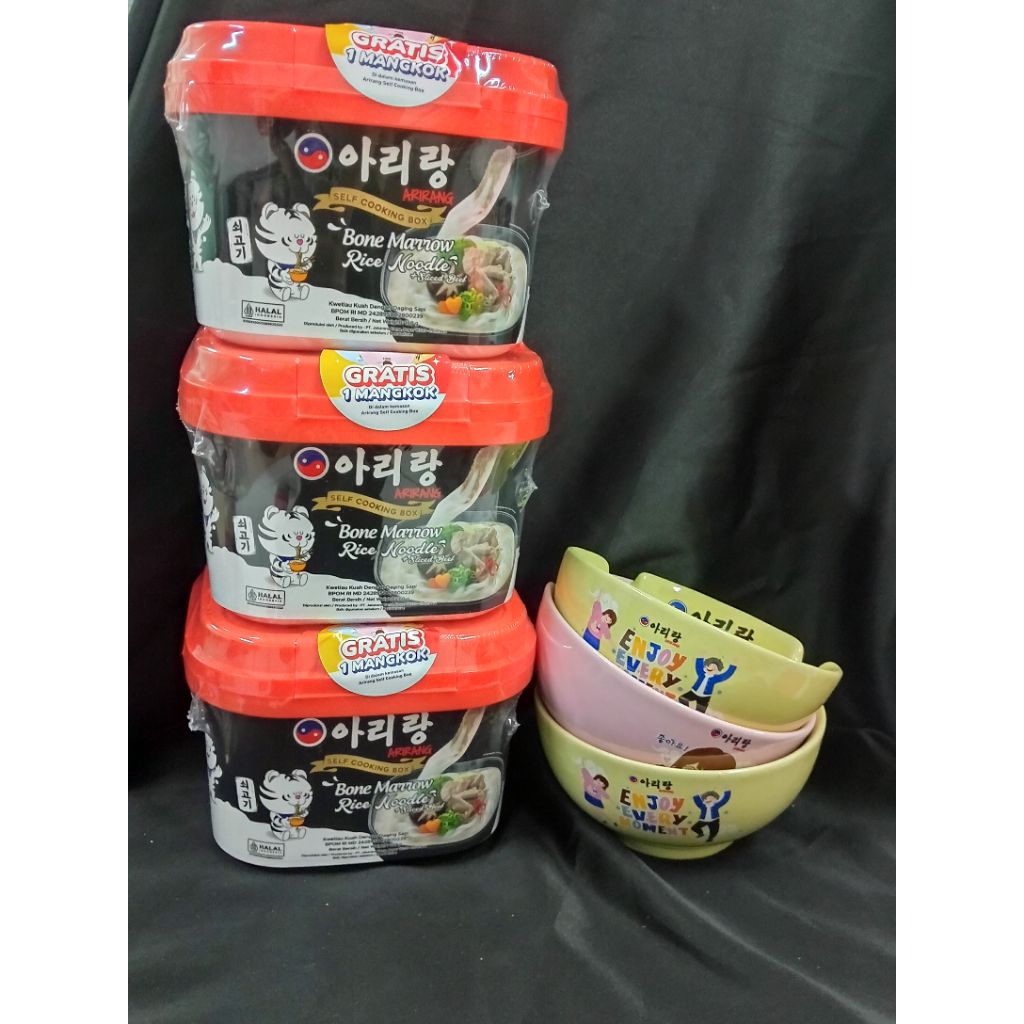 

Paket Bundling 3pcs Arirang Self Cooking Bone Marrow Rice Noodle FREE 3 MANGKOK Cantik