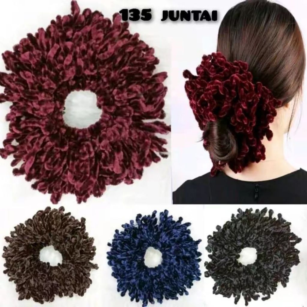 kuncir ubur ubur jumbo/kuncir dewasa/kuncir cendol/kunciran scrunchies