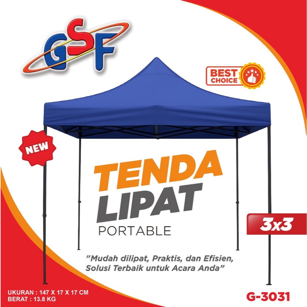 Tenda Lipat 3 x 3 Meter GSF G-3031 | Tenda Event / Bazar / Outdoor