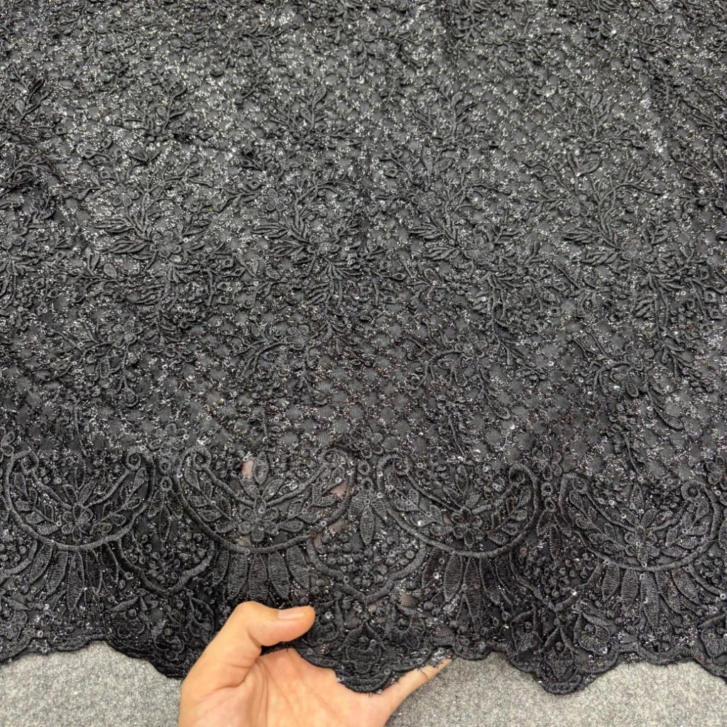 kain tile sequin payet [Harga/0,5m] kain tile sequin premium - kain tile sequin meteran -tile bordir