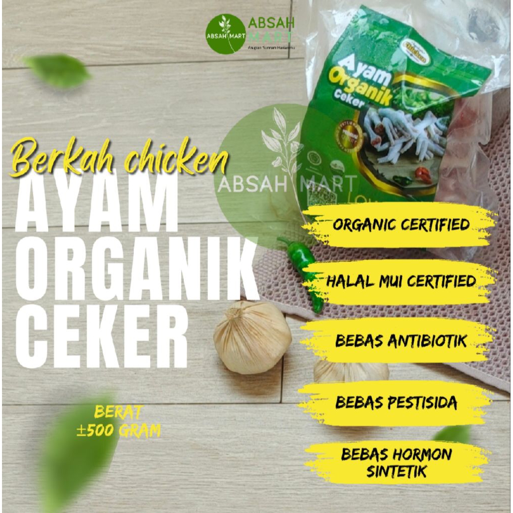 

Ceker Ayam Organik/Ayam Probiotik BERKAH CHICKEN kemasan 500 gr Natural Sehat tanpa MSG non GMO