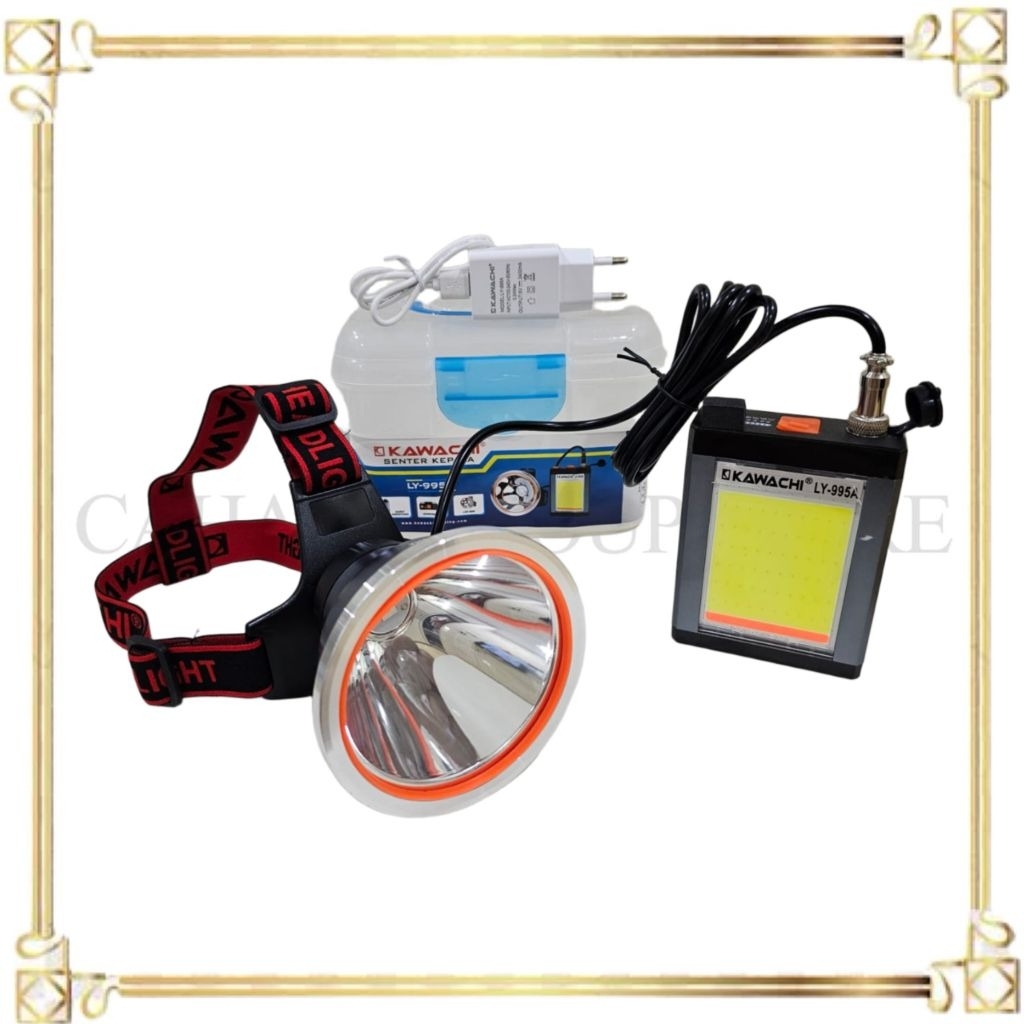 Head Lamps Senter Kepala Kawachi / Head Lamps Watt Besar / Ly 995A 95watt / 95W+20W COB + Pwrbank / 