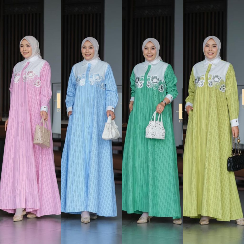 (8x) DLOVERA LUNARA DRESS Baju Dress Gamis wanita muslim Lunara Dress by D'lovera. TZYN