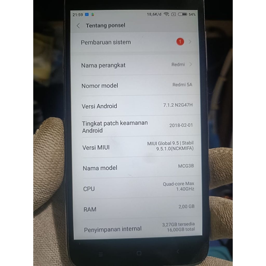 LCD XIAOMI REDMI 5A ORIGINAL COPOTAN