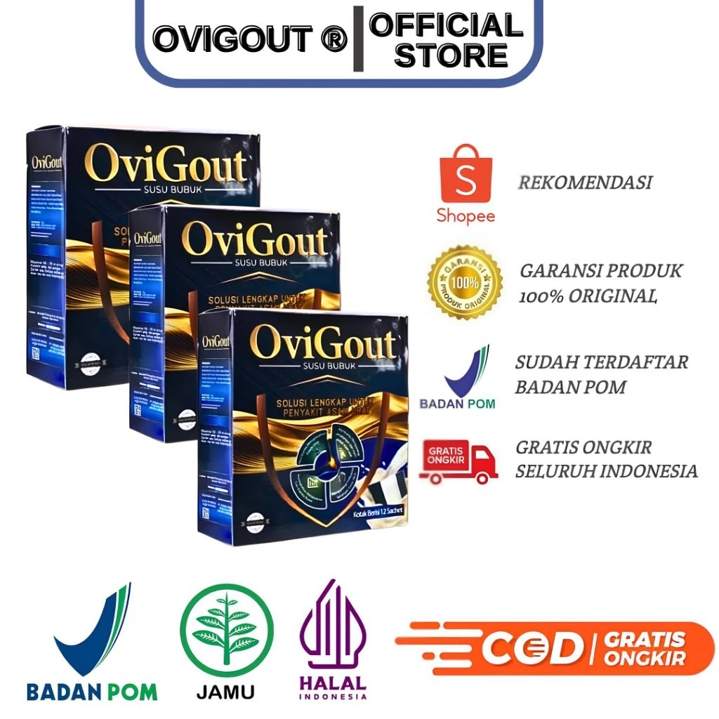 

OVIGOUT PAKET 3 BOX SUSU Original | Ovigout Susu Kesehatan Asam Urat Bpom