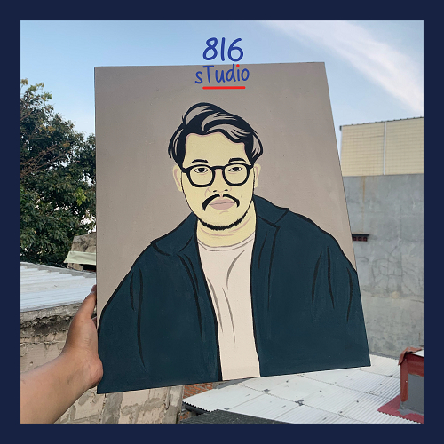 Custom Lukisan Wajah Cat Akrilik