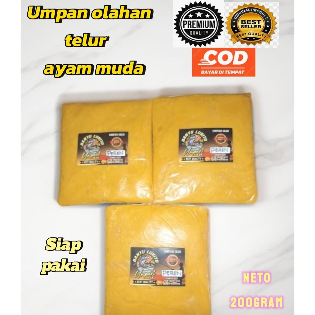 Umpan Lele - Peren Telor Ayam Muda Produk Banyu Lukito 200gr - Telur Muda Berkualitas dari Banyu Luk
