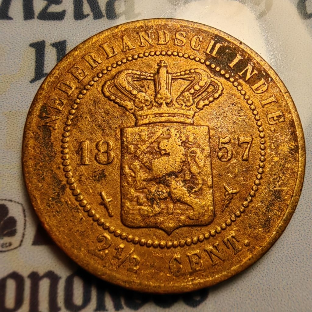 2,5 sen benggol tahun 1857 utuh sesuai foto no 41